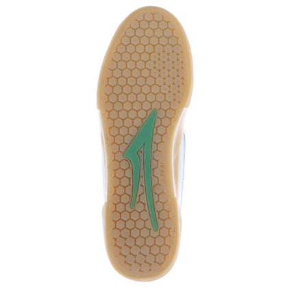 Lakai Cambridge Skate Shoe - White/Green Leather