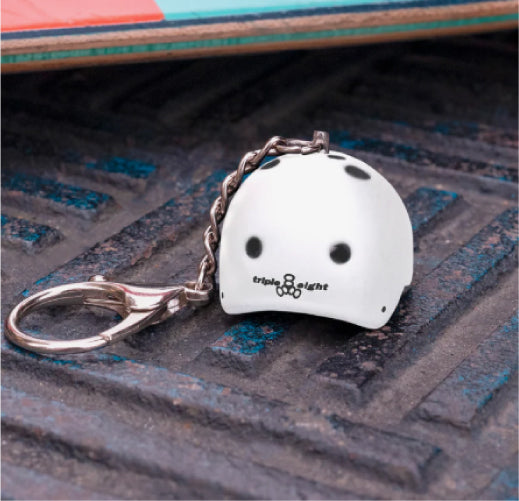 Triple Eight Mini Helmet Keychain white