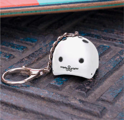 Triple Eight Mini Helmet Keychain white