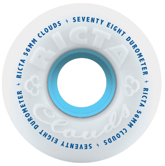 Ricta Clouds Wheels White Blue 56MM 78A outside