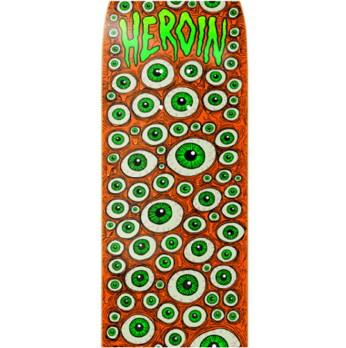 Heroin Aaron Eyes Skateboard Deck 8.75" close