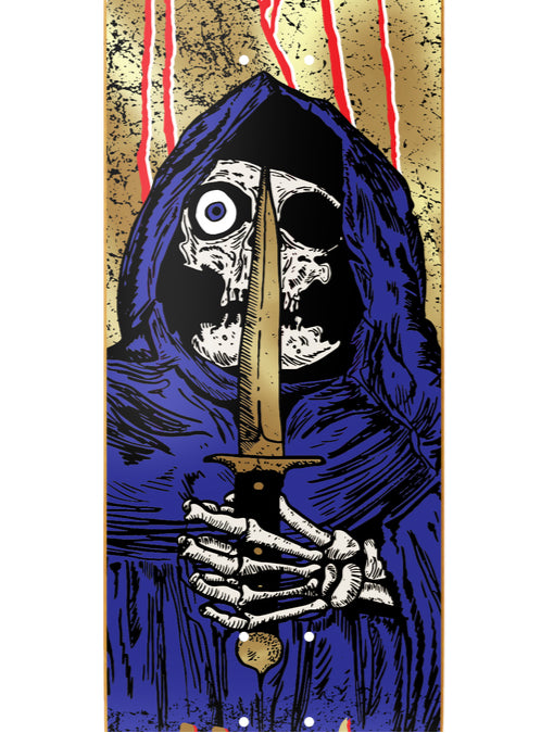 Heroin KO2 Aaron Skull Priest Skateboard Deck 8.5" graphic
