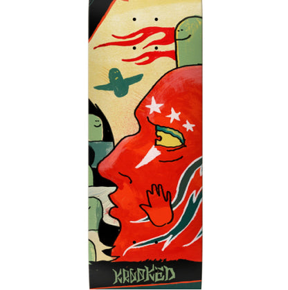 Krooked Wilson Three Star Skateboard Deck 8.5" graphic