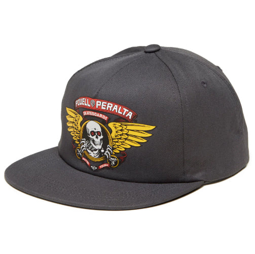 Powell Peralta Winged Ripper Snapback Hat - Charcoal