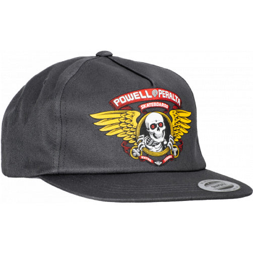 Powell Peralta Winged Ripper Snapback Hat - Charcoal