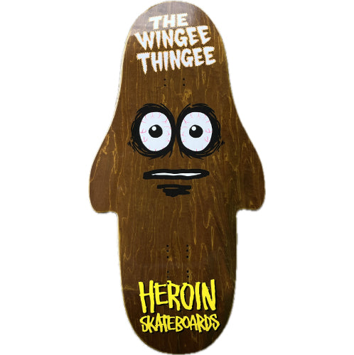 Heroin The Wingee Thingee Skateboard Deck 15"brown veneer