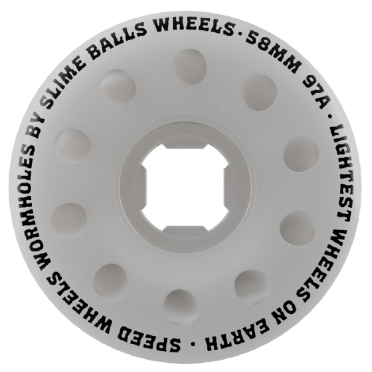 Slime Balls Worm Holes White Skateboard Wheels 58MM 97A inside