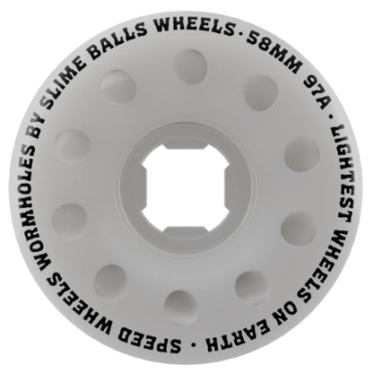 Slime Balls Worm Holes White Skateboard Wheels 58MM 97A inside