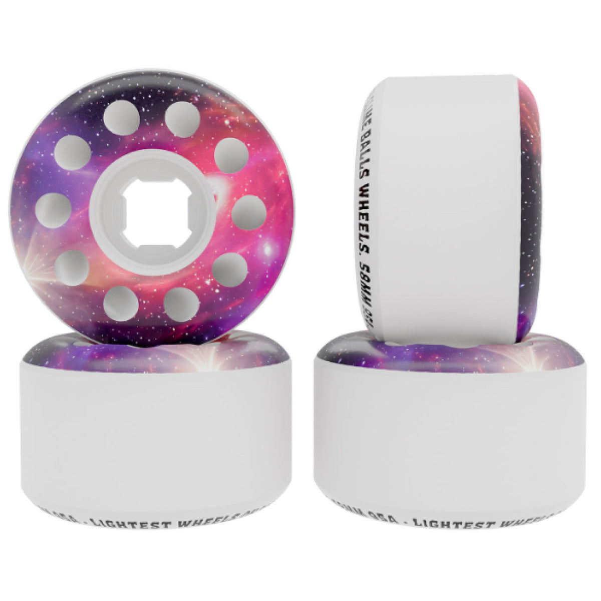 Slime Balls Worm Holes White Skateboard Wheels 58MM 97A set