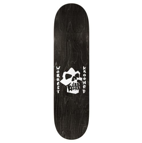 Krooked Worrest Skulls & Bolts Twin Tail Slick Skateboard Deck 8.3" top