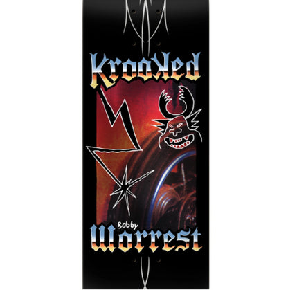 Krooked Worrest Chrome Zone Twin Tail Slick Skateboard Deck 8.3" graphic