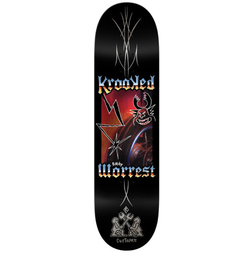 Krooked Worrest Chrome Zone Twin Tail Slick Skateboard Deck 8.3" full