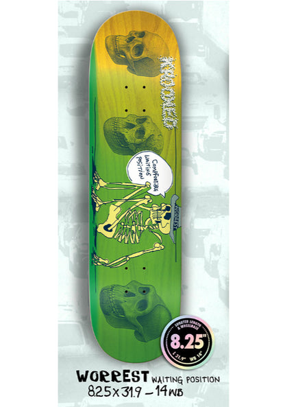 Krooked Worrest Waiting Position Skateboard Deck 8.25"