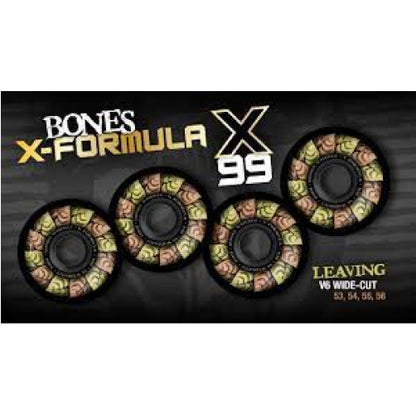 Bones X-Formula V6 Wide-cut Leaving Wheels Black 53MM 99A