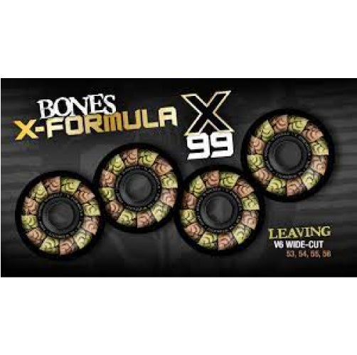 Bones X-Formula V6 Wide-cut Leaving Wheels Black 55MM 99A