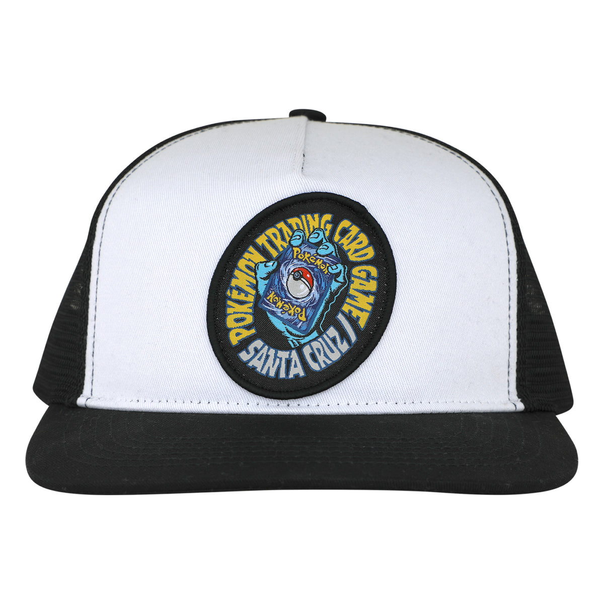 Santa Cruz X Pokémon TCG Hand Mesh Trucker Snapback Hat - Youth White/Black