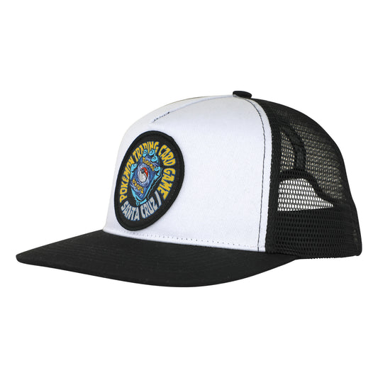 Santa Cruz X Pokémon TCG Hand Mesh Trucker Snapback Hat - Youth White/Black