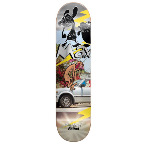 Almost Max Geronzi Pro X Ren & Stimpy Road Rage R7 Skateboard Deck 8.5"