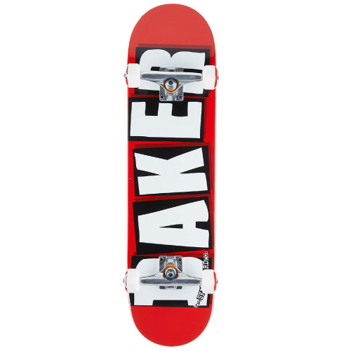 Baker Logo Complete Skateboard White, Red 8.0"