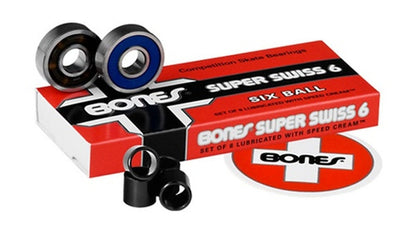 Bones Super Swiss 6 Skateboard Bearings (Set of 8)
