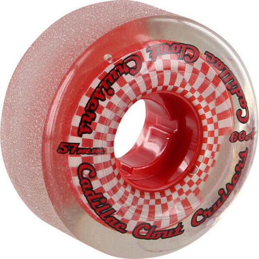 Cadillac Wheels Clout Cruiser Skateboard Wheels Smoke, Red 57MM 80A