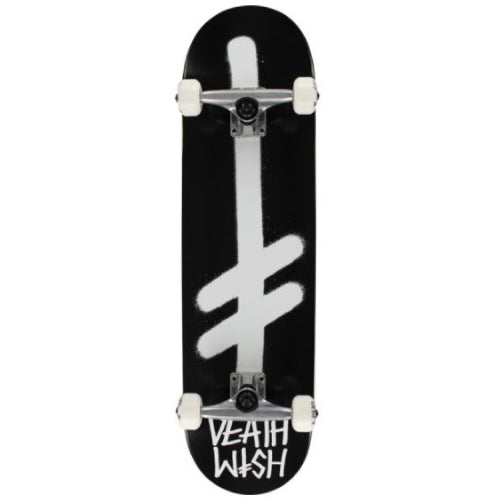 Deathwish Gang Logo Complete Skateboard Black, White 8.25"