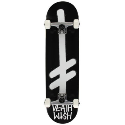 Deathwish Gang Logo Complete Skateboard Black, White 8.25"