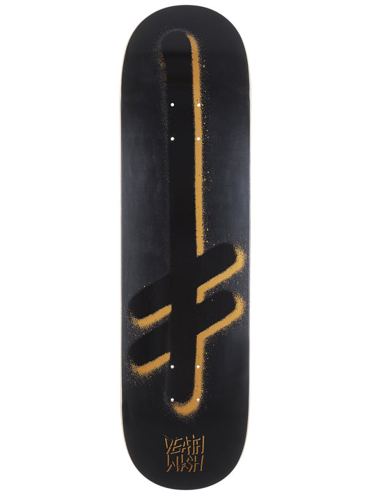 Deathwish Gang Logo Skateboard Deck Black, Gold 8.25"