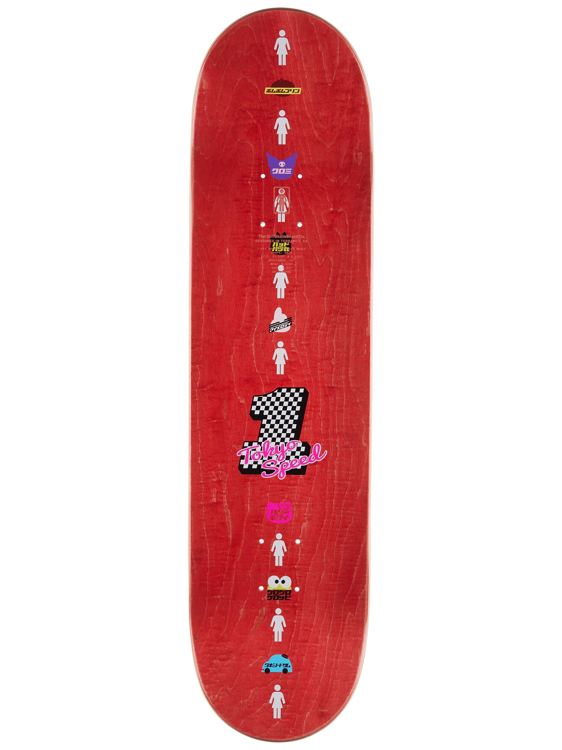 Girl Niels Bennett Pro Sanrio Tokyo Speed Skateboard Deck 8125"