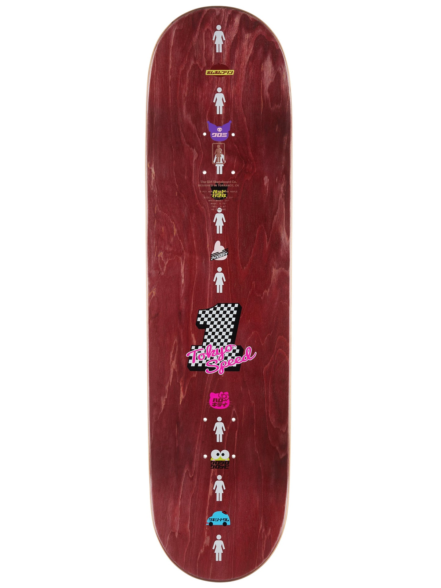 Girl Simon Bannerot Pro Sanrio Tokyo Speed Skateboard Deck 8.25"