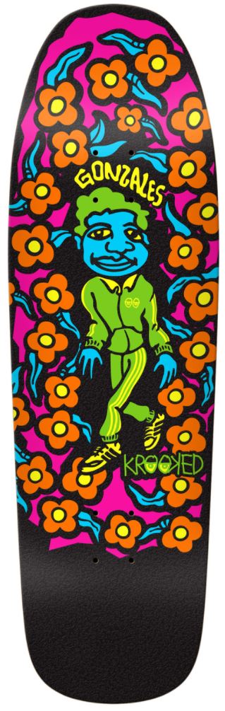 Krooked Mark Gonzales Sweatpant Blacklight Shaped Skateboard Deck 9.81"