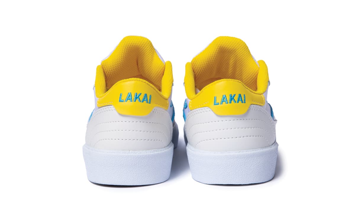 Lakai X Pacifico Cambridge SMU White, Cyan, Yellow Suede Skateboard Shoe