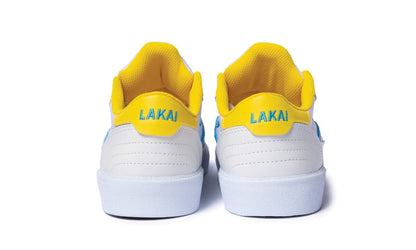 Lakai X Pacifico Cambridge SMU White, Cyan, Yellow Suede Skateboard Shoe