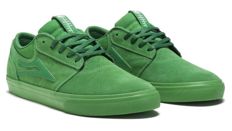 Lakai Griffin Green on Green Suede skateboarding shoe
