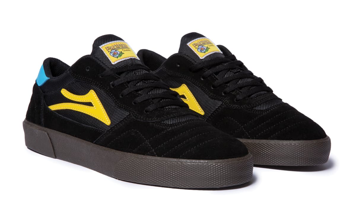 Lakai X Pacifico Cambridge Black, Cyan, Yellow, Gum Suede Skateboarding Shoe