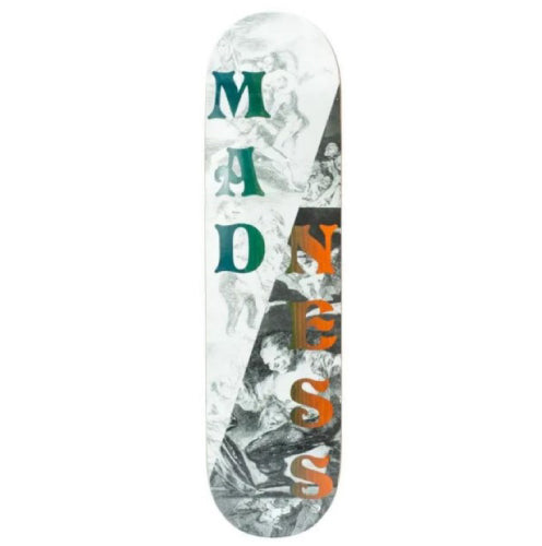Madness Split Overlap R7 Black White Skateboard Deck 8.0"