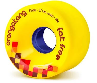 Orangatang Fat Free Cruiser Skateboard Wheels Yellow 65MM 86A