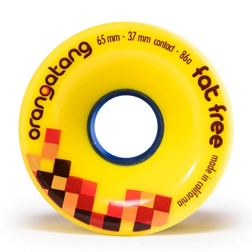 Orangatang Fat Free Cruiser Skateboard Wheels Yellow 65MM 86A