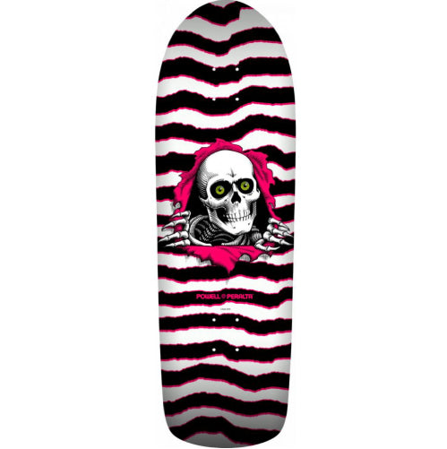 Powell Peralta Old School Ripper White, Pink Reissue Skateboard Deck 9.89