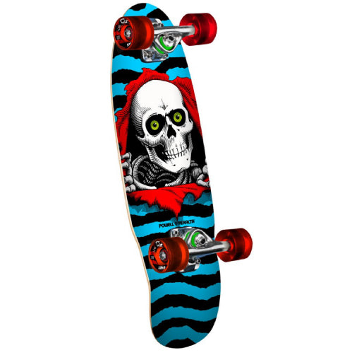 Powell Peralta Mini Ripper Complete Cruiser Skateboard Blue 7.5" x 24"