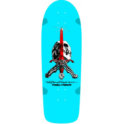 Powell Peralta Pro Ray Rodriguez OG Skull and Sword Light Blue Reissue Skateboard Deck 10"
