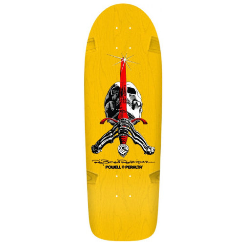 Powell Peralta Pro Ray Rodriguez OG Skull and Sword Yellow Reissue Skateboard Deck 10"
