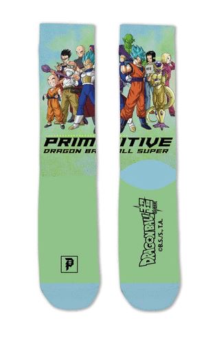 Primitive X Dragon Ball Super Universal Survival Team Crew Socks - Green Multi