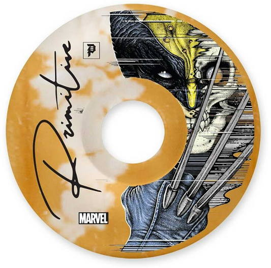 Primitive x Marvel Wolverine Skateboard Yellow Wheels 54MM
