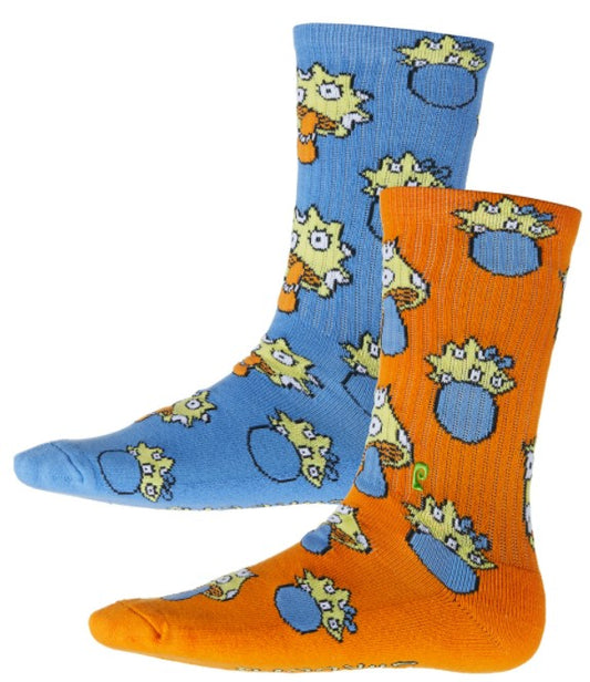 Psockadelic Shrooms Crew Socks Blue, Orange