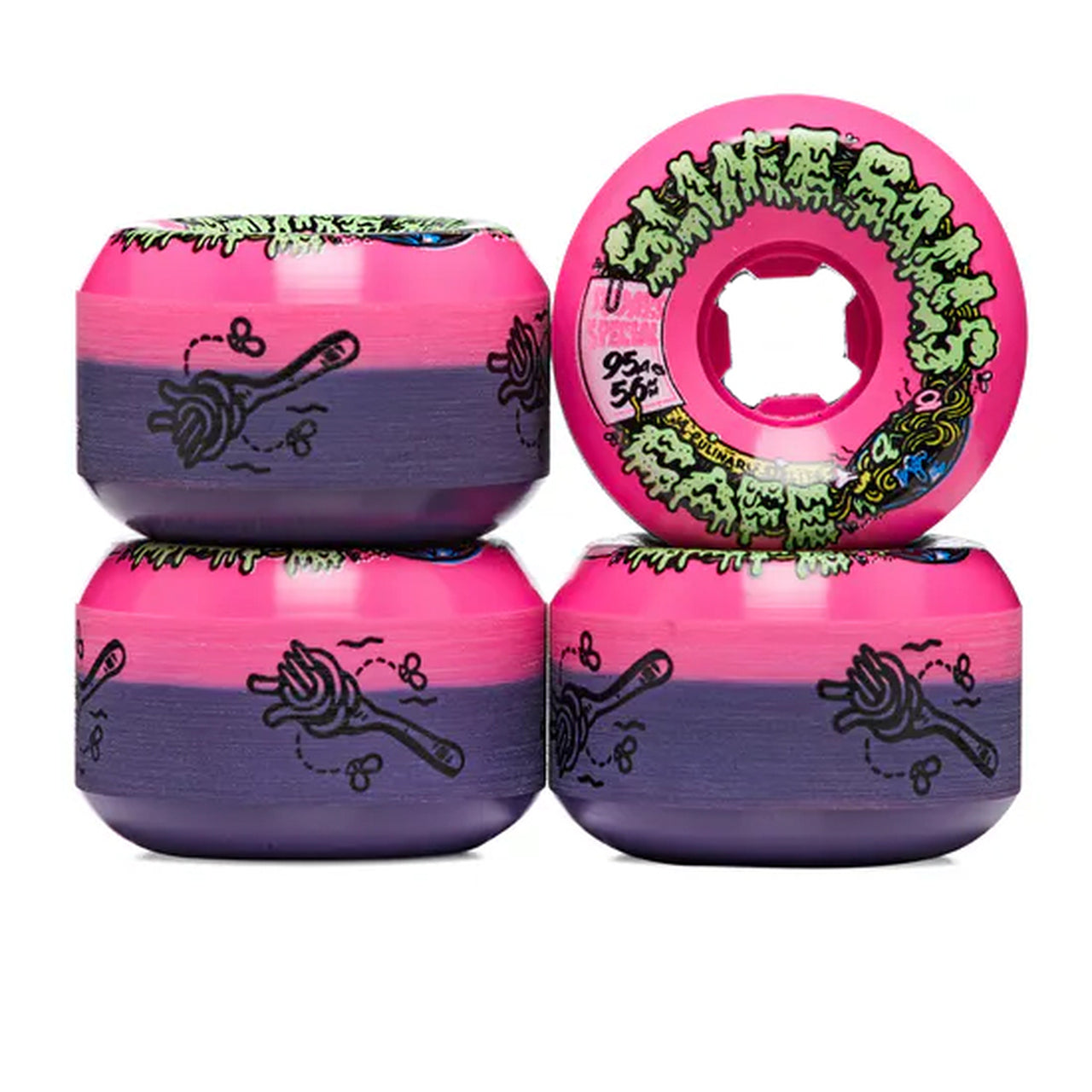 Santa Cruz Double Take Cafe Vomit Mini Slime Balls Skateboard Wheels Pink 56MM 95A