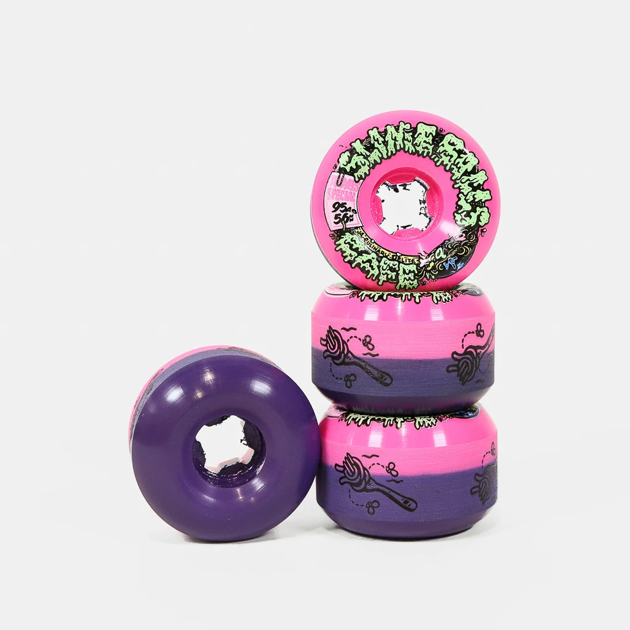 Santa Cruz Double Take Cafe Vomit Mini Slime Balls Skateboard Wheels Pink 56MM 95A