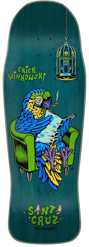 Santa Cruz Erick Winkowski Birdcage Shaped Skateboard Deck Blue 10.34"