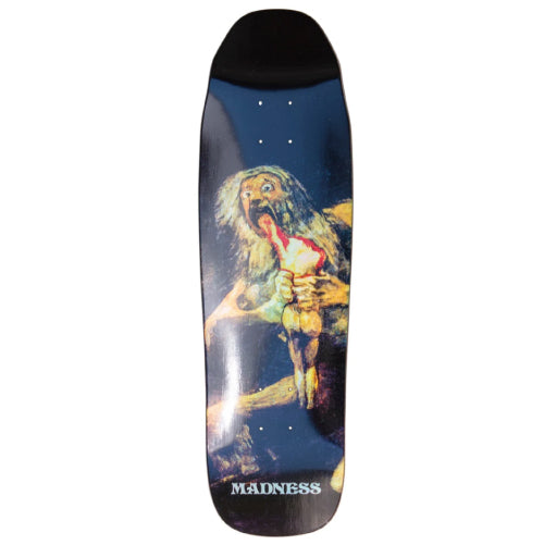 Madness Saturn Eating His Son Black Holographic R7 Shaped Skateboard Deck 8.75"