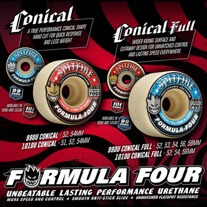 Spitfire Formula Four Conical Full Swirl Green/Black Wheels 53MM 99D